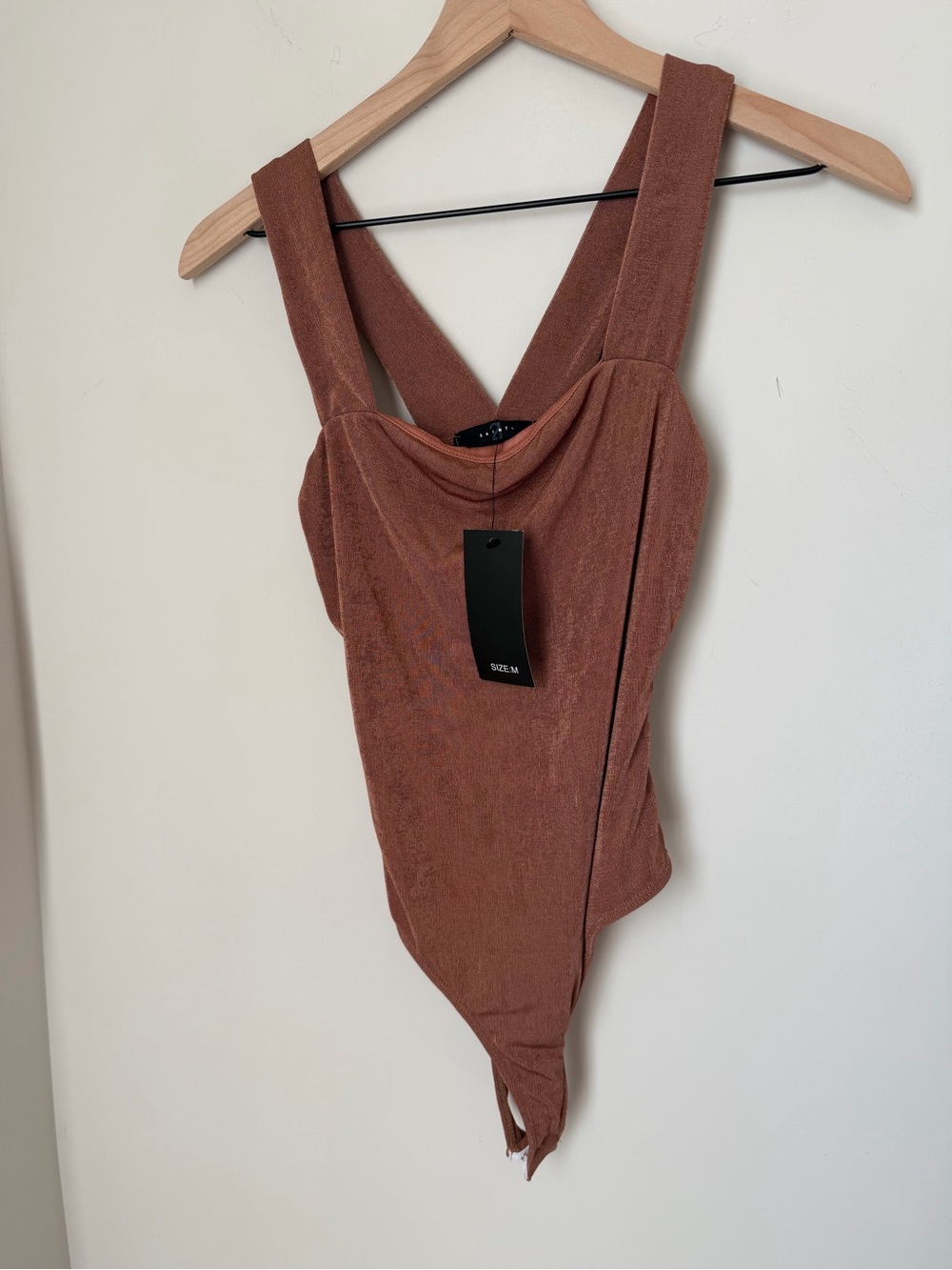 Nude brown metallic bodysuit